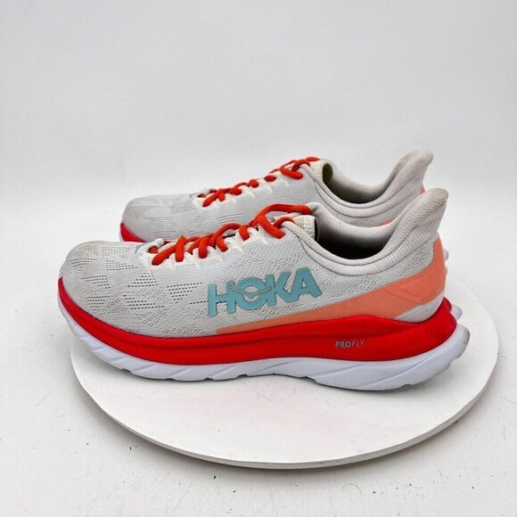 Hoka One One Mach 4 Women Size 9.5B  1113529 WFS White Fiesta Running Shoes - Picture 7 of 15